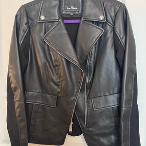 Women's Sam Edelman Black Faux Leather Moto Jacket
